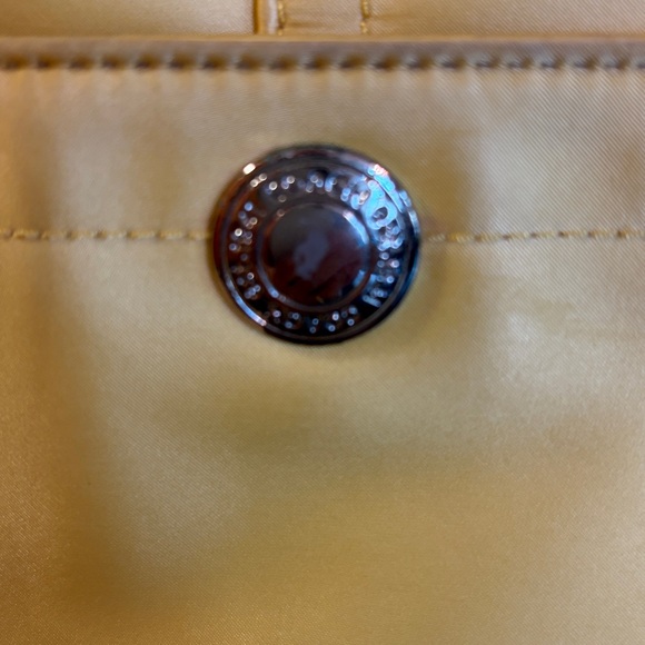 Coach Hampton Weekend Swing Crossbody Purse in Sunny Yellow Satin Fabric - Picture 4 of 14